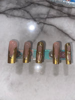 Press On Nails-Gold Nude