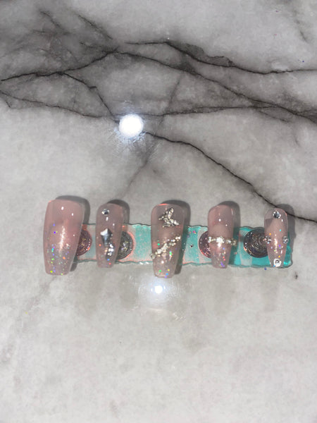 Press On Nails-Diamond Butterfly