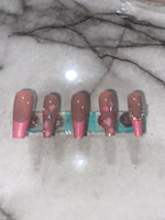 Press On Nails-Pink hearts