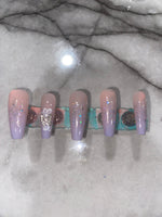 Press On Nails-Purple butterfly